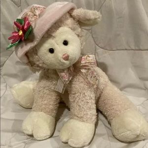 Gund Sadie Lamb Sheep 12" Pink Hat 36180 Stuffed Animal Plush Toy